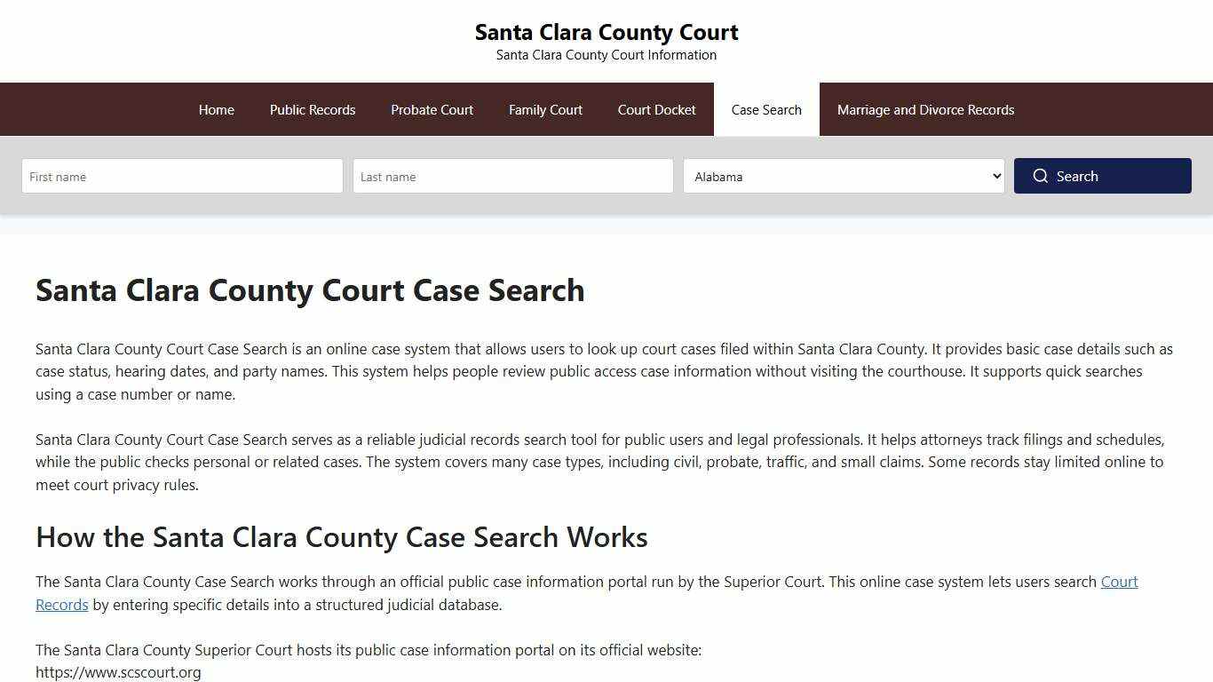 Santa Clara County Court Case Search